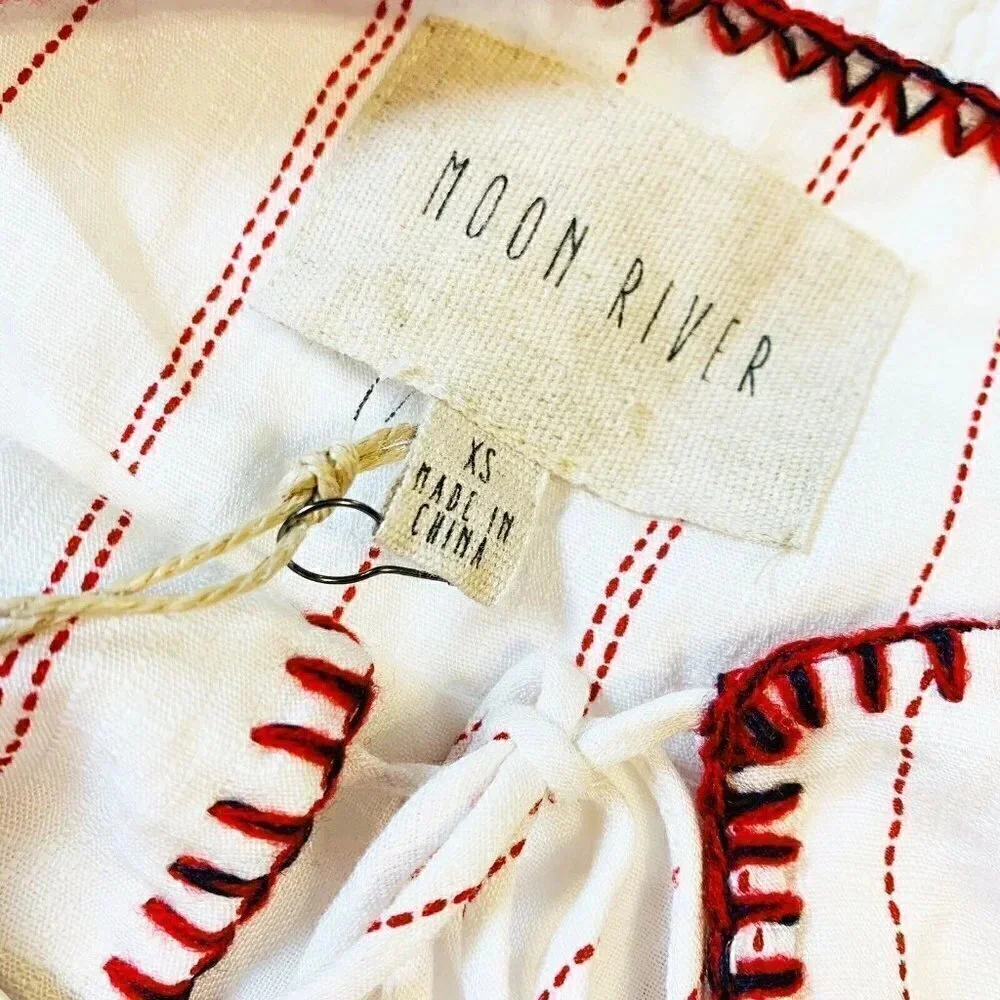 Anthropologie Moon River Size Xs Ira Tasseled Mini Dress Cover Up New! - Picture 3 of 7